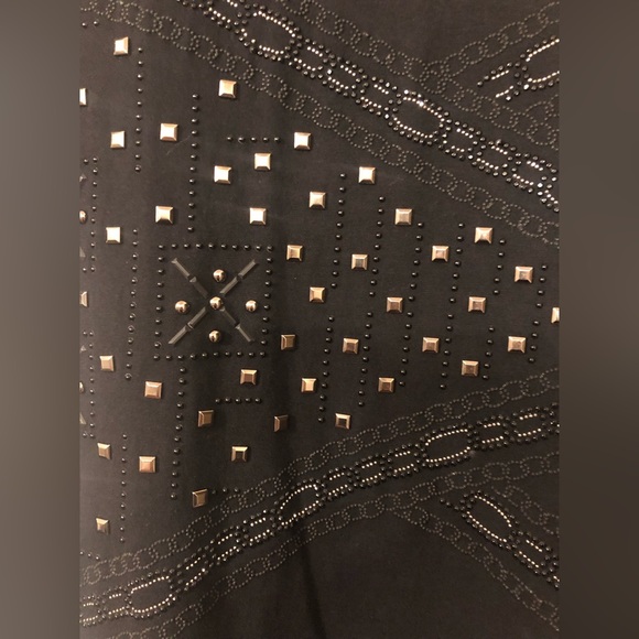 Gianni Versace  large black Cotton T-shirt with metallic studs and beads - Picture 4 of 10